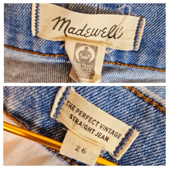 Madewell The Perfect Vintage Jeans Blue Denim High Rise Straight Women's Size 26 - Picture 13 of 14